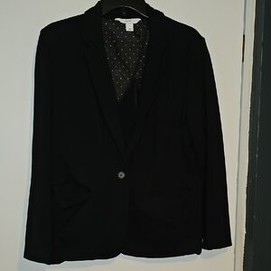 Old Navy Black Jacket with White Polka Dots